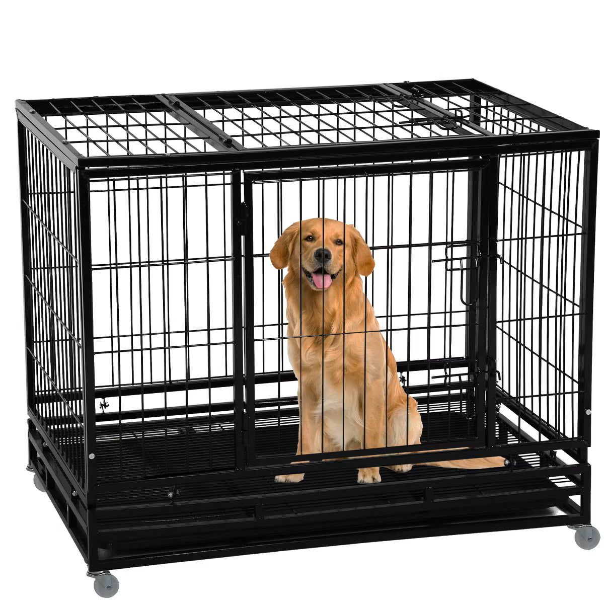 42 Inch Dog Crate Heavy Duty Dog Kennel Indoor Outdoor