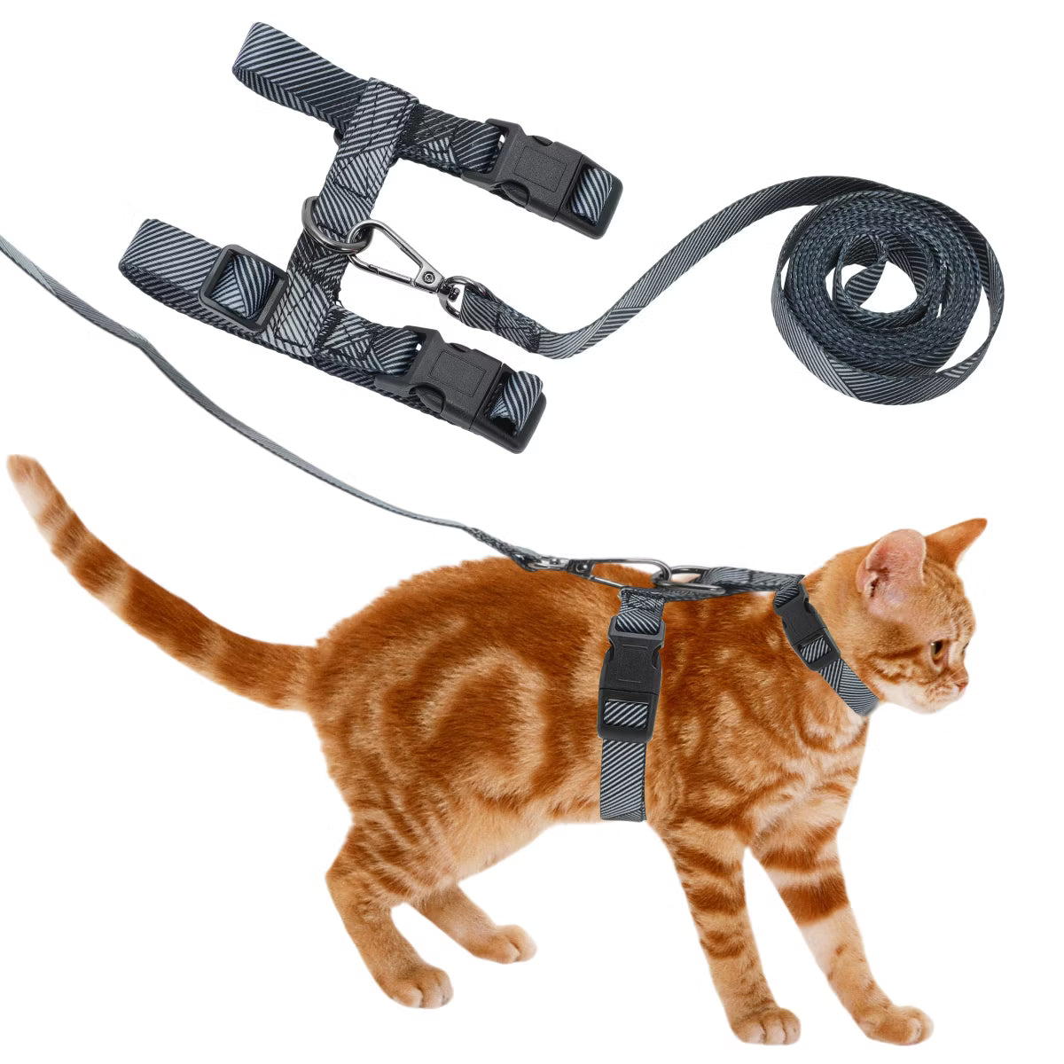 Escape Proof Lightweight Cat Harness Gray