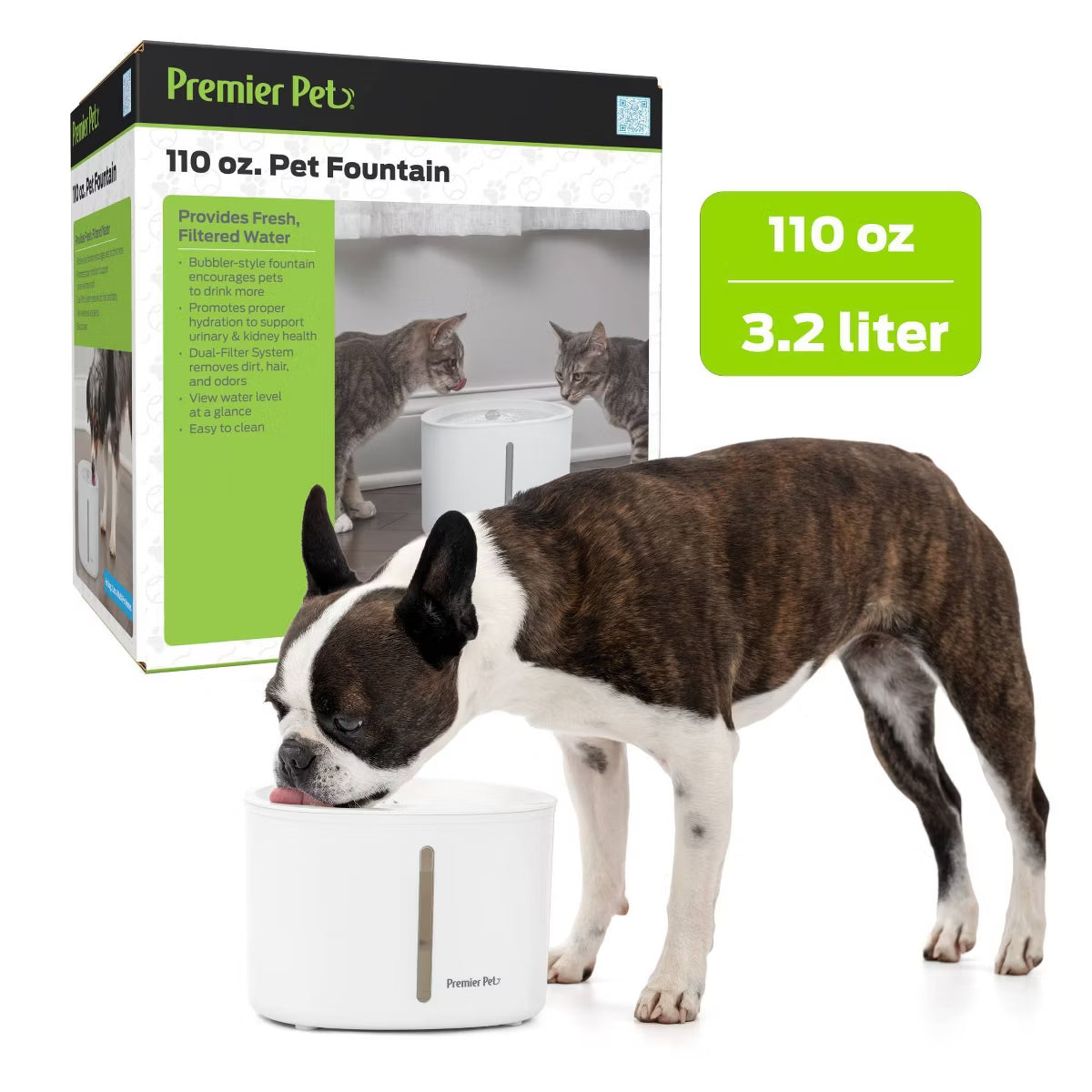 110oz Dog and Cat Automated Fountain - White