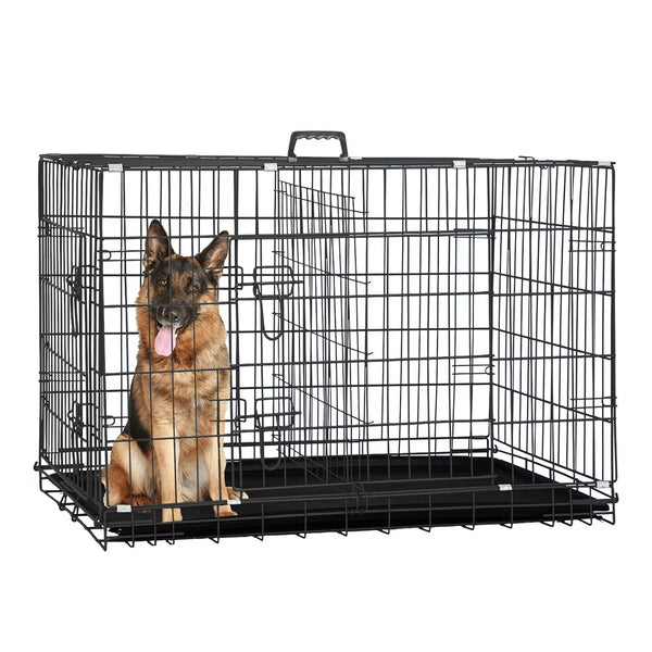 36in Dog Crates for Dogs Folding Mental Wire Crates Dog Kennels Pet Crate with Removable Tray and Handle,
