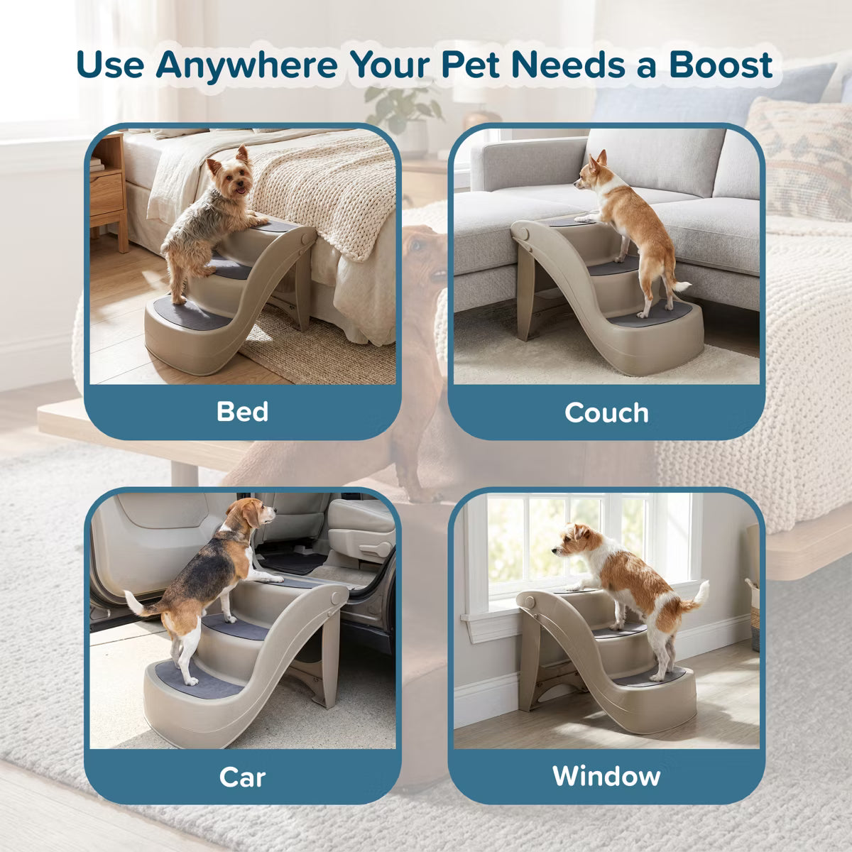 Foldable Pet Stairs for Small Dogs & Cats