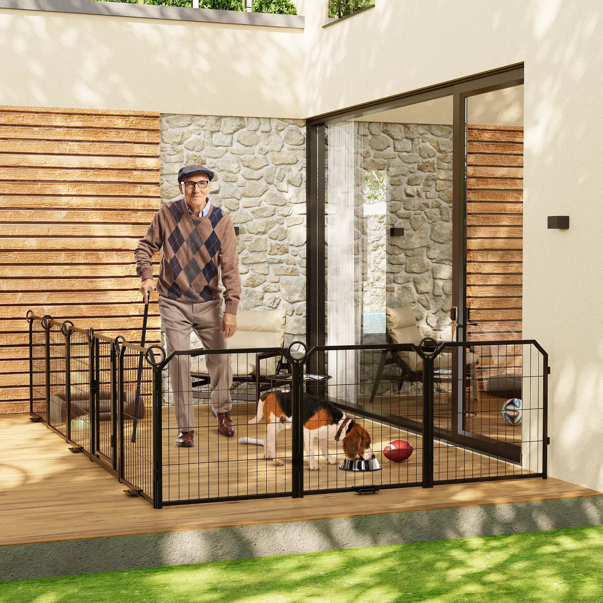 16 Panel Metal Dog Playpen – Portable Exercise Pen with Gate