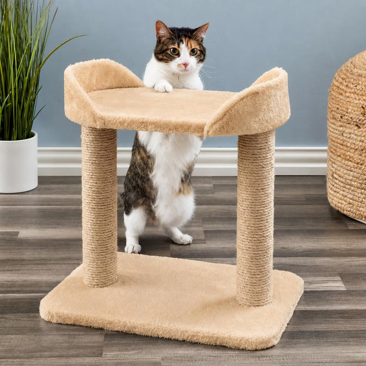 - Beige Scratching Post Cat Furniture - 18.5 in