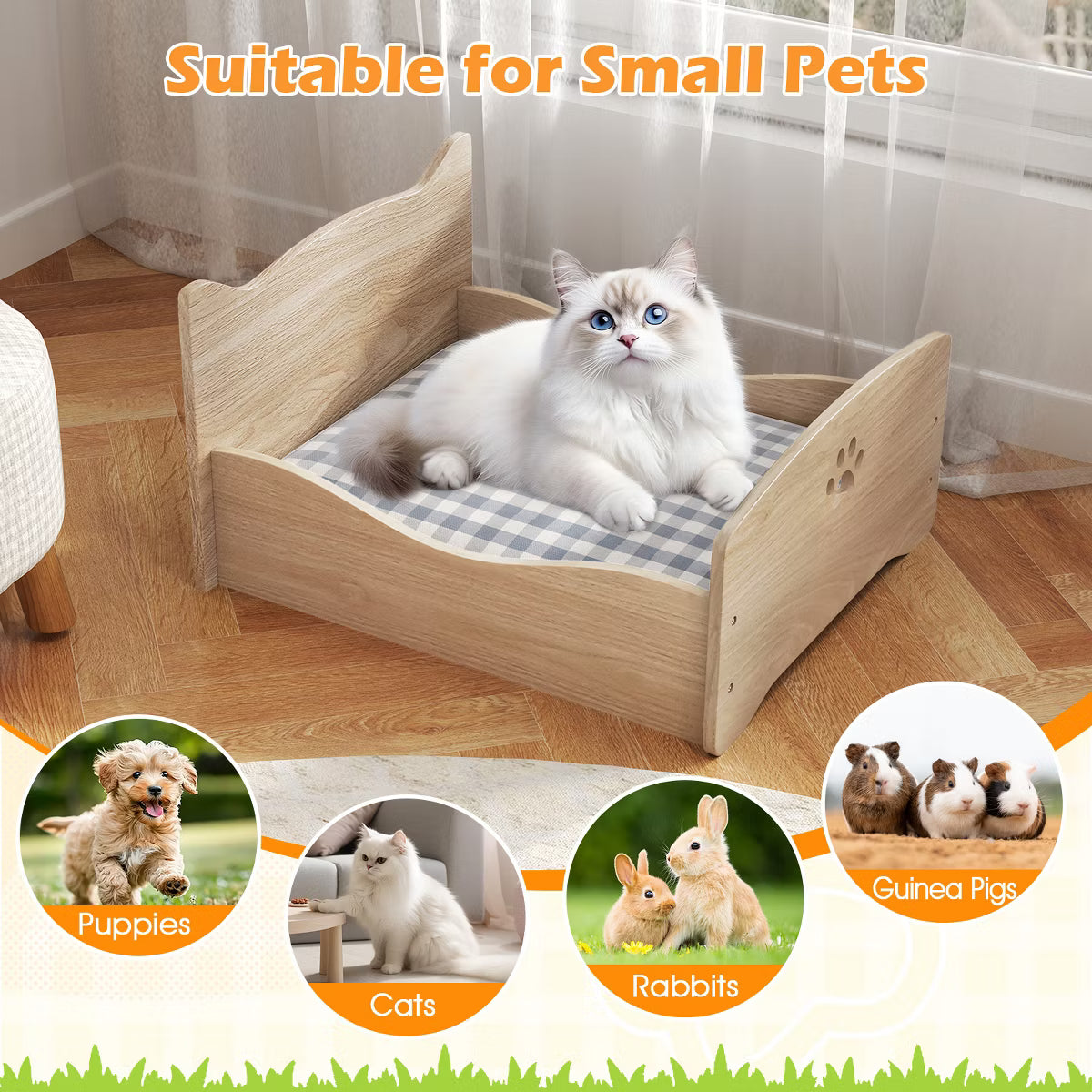 levated Pet Bed Frame Indoor Large Cat Bed