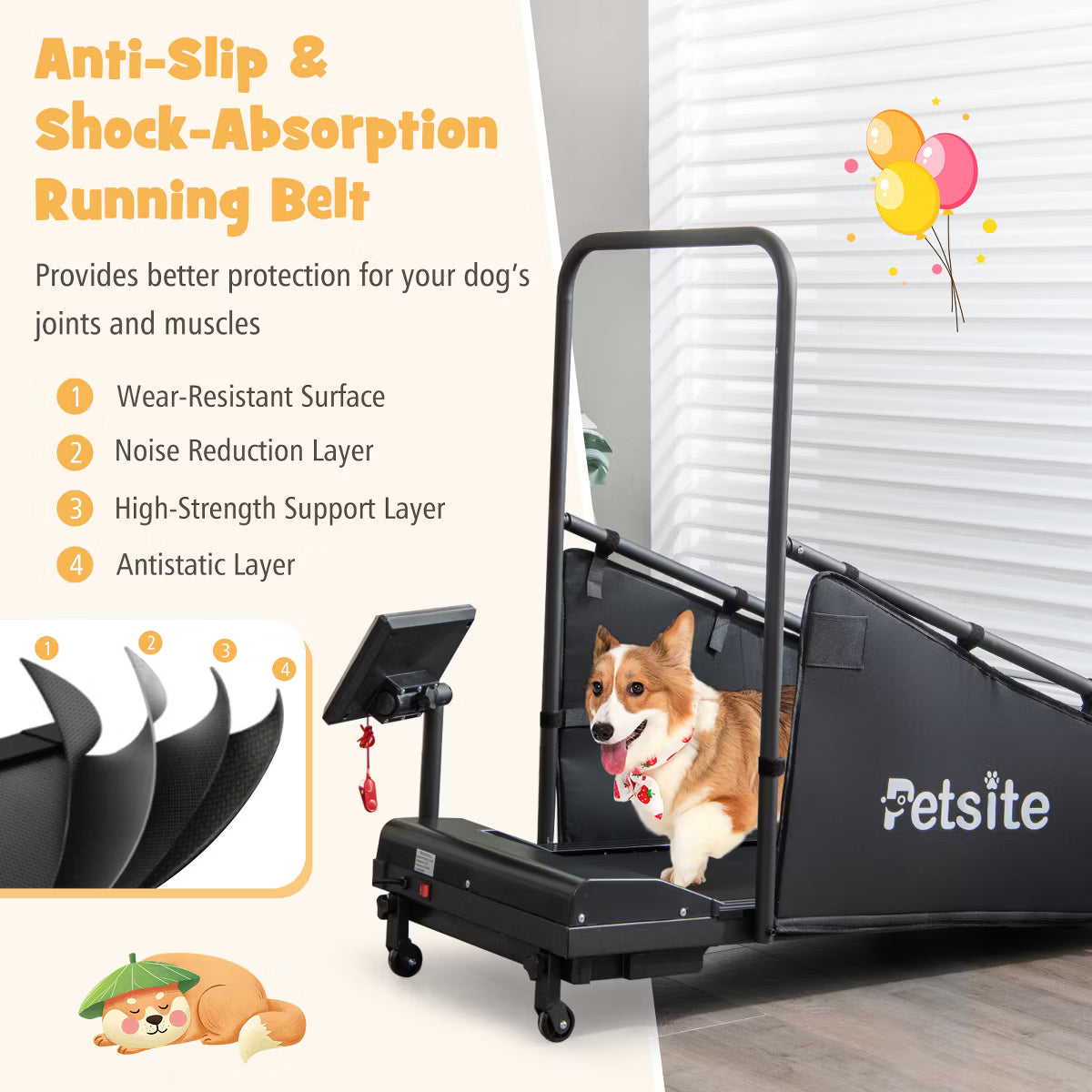 Dog Treadmill for Small/Medium Dogs Indoors Pet Running Training