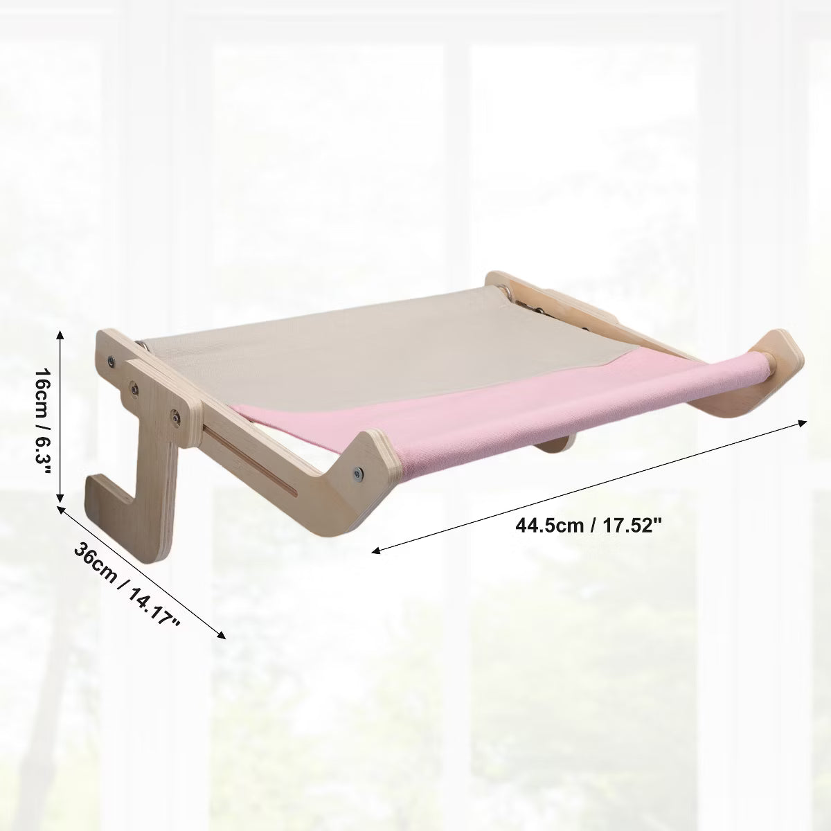 Cat Window Perch 17.52"x14.17"x6.3" Pink