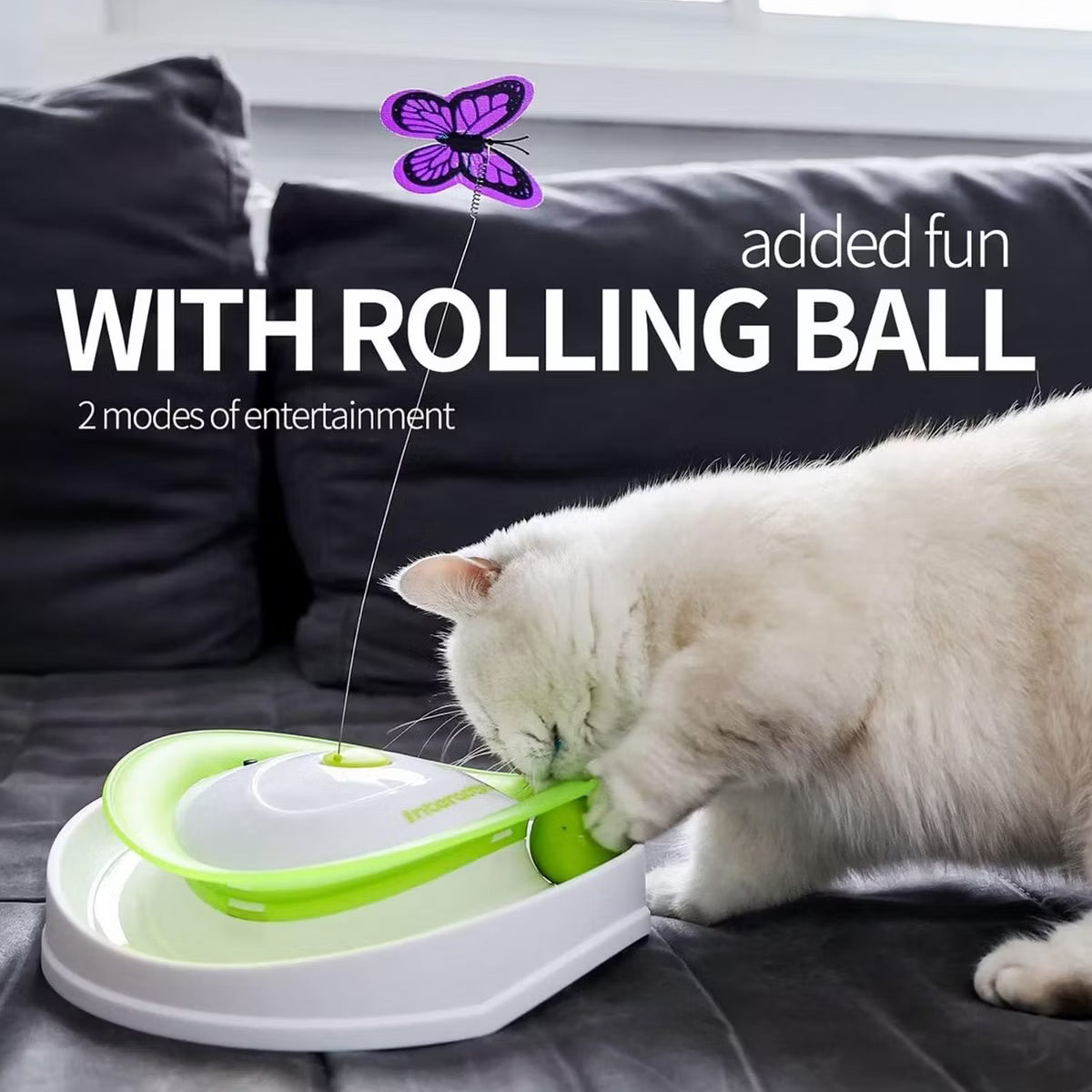 Interactive Cat Toy Roll Around Flutter Bug Cat Toys