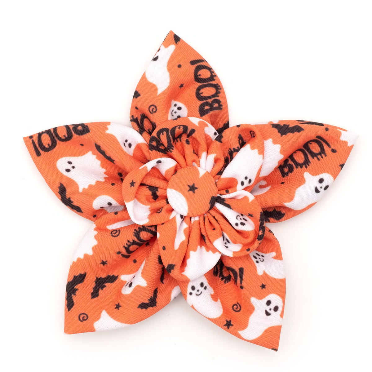 Spooky Halloween Flower - Adjustable Pet Collar Accessory - Orange
