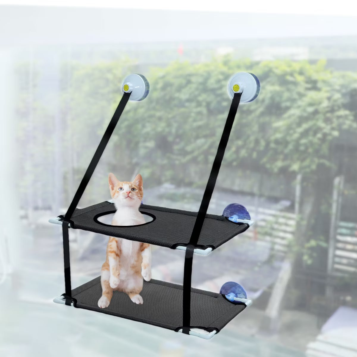 Cat Window Perch 20.08"x12.2"x11.02" Black 1 Pc