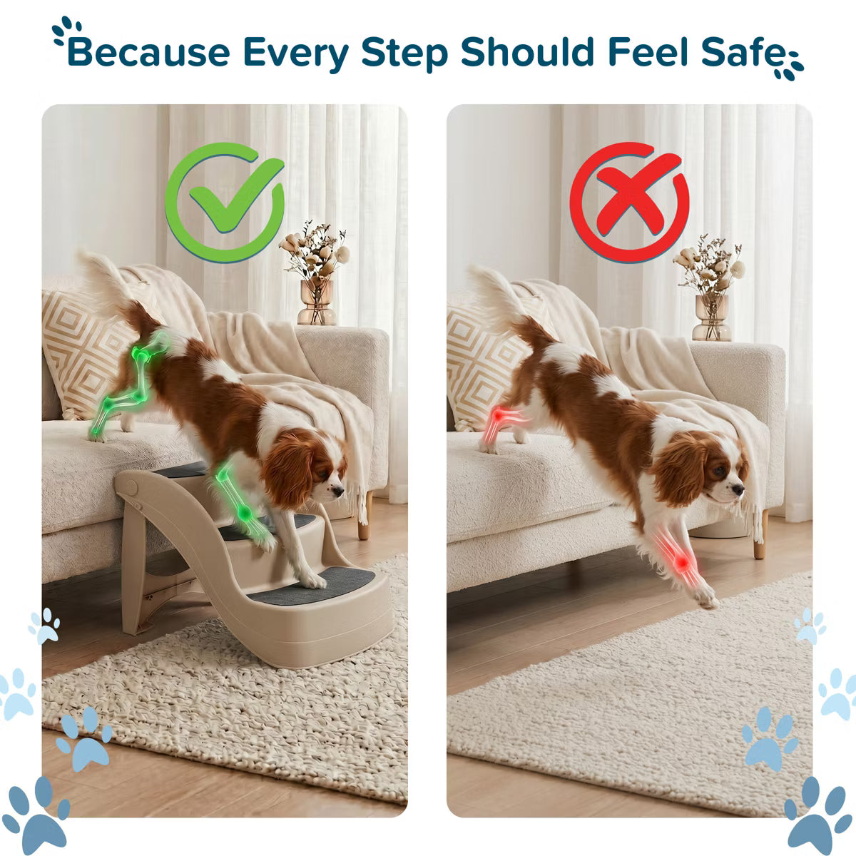 Foldable Pet Stairs for Small Dogs & Cats