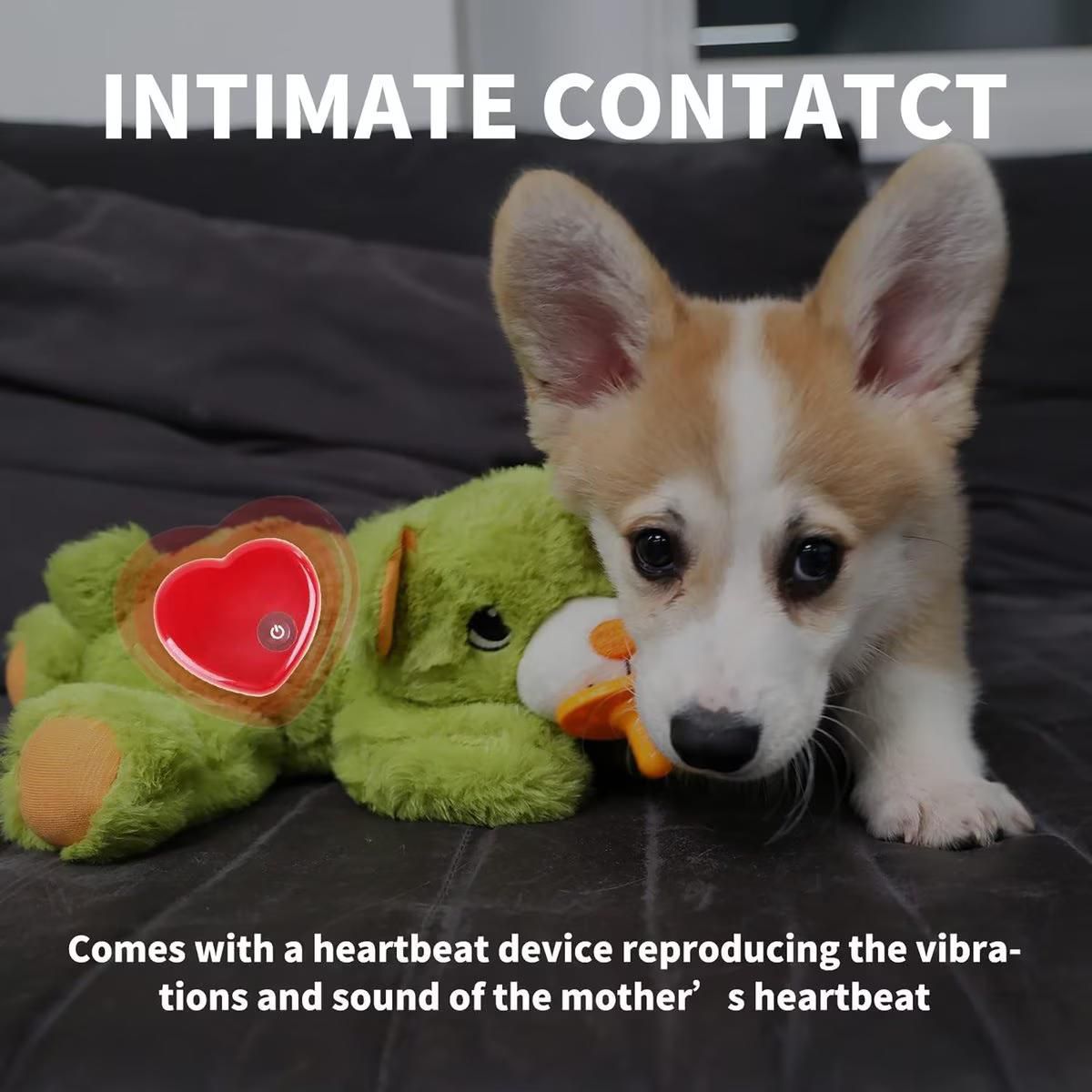 Heartbeat Dog Toys - Puppy Soothing Heartbeat Warm Bear Comfort Dog Sleep Aid Plush Toy