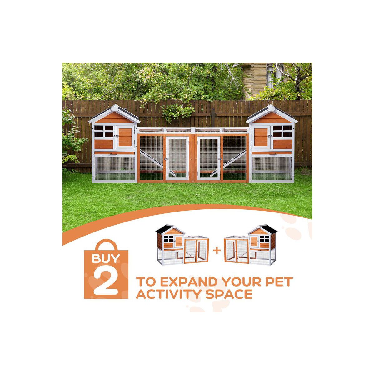 Chicken House with Leakproof Pull-Out Tray and UV-Resistant Roof Panel