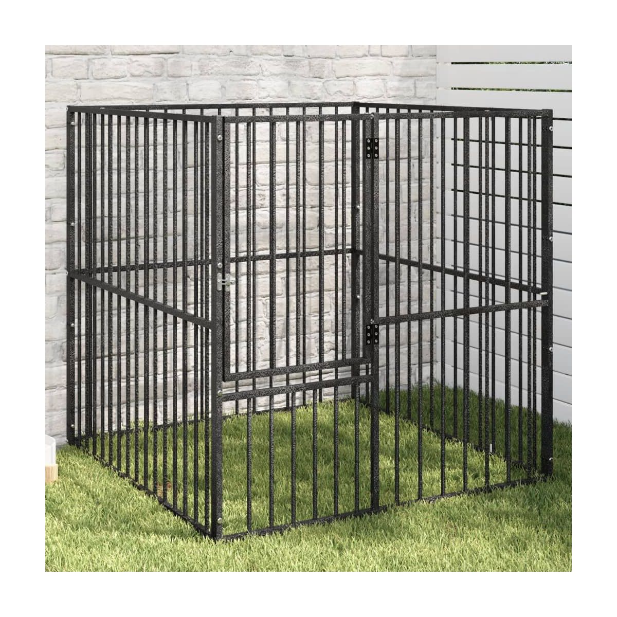 Dog Playpen Black Galvanized Steel 39.4 in Durable Dog Playpen