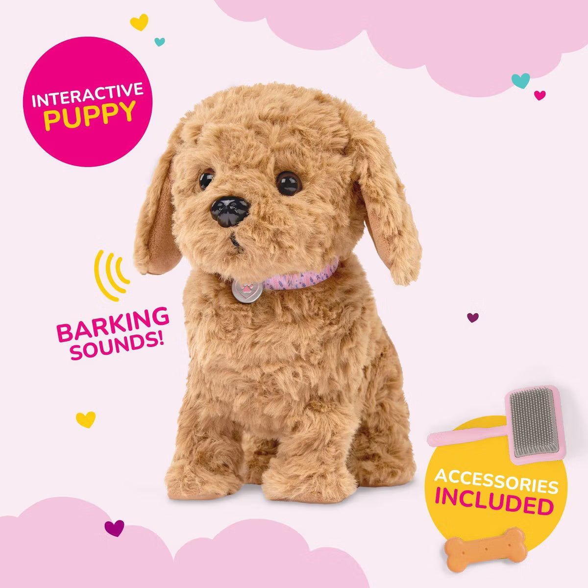 Playful Paws Goldendoodle Puppy Walking & Barking Electronic Interactive Pet Dog Plush