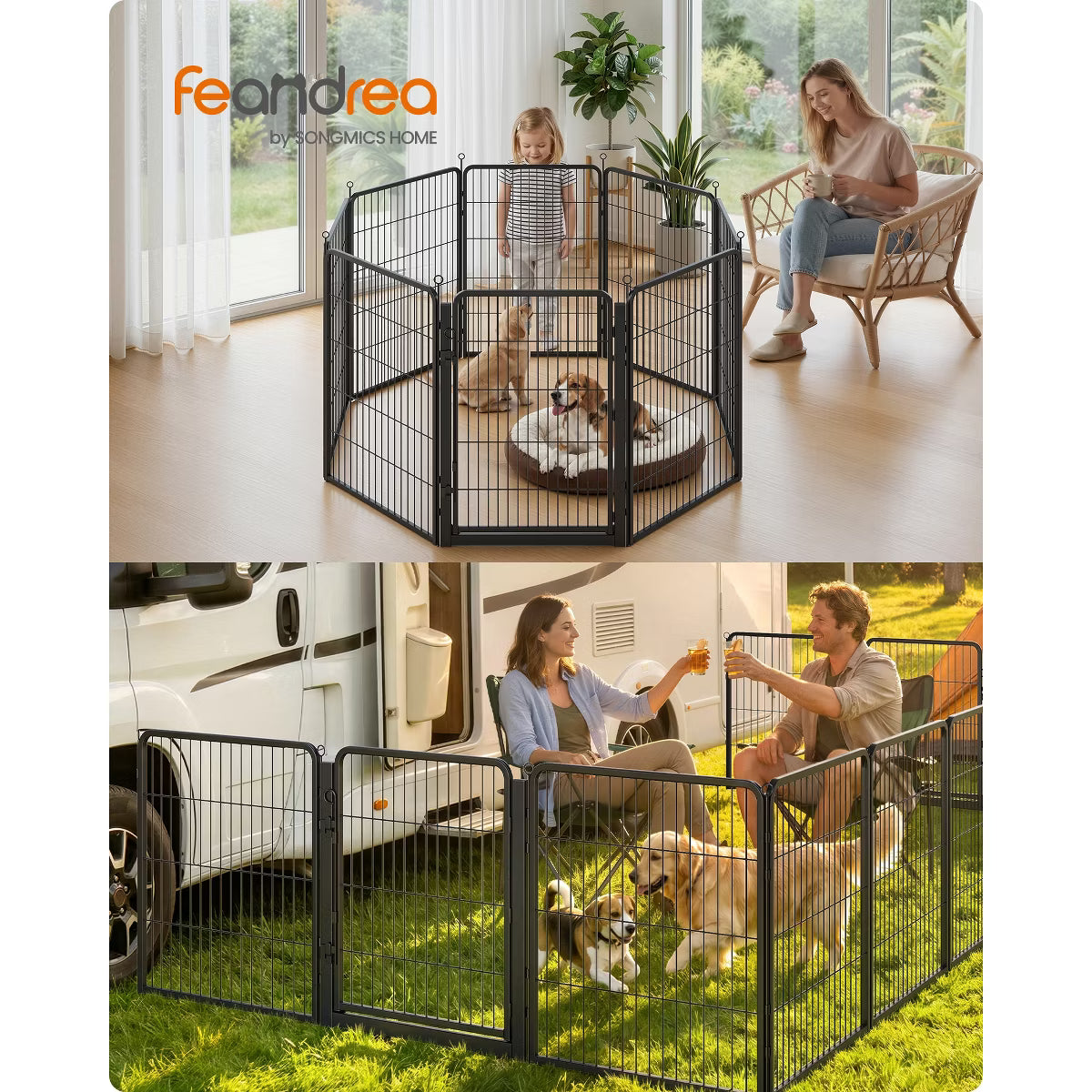 8 Panels, 54.3 x 54.3 x 39.4 inch Rust-Resistant with Door,