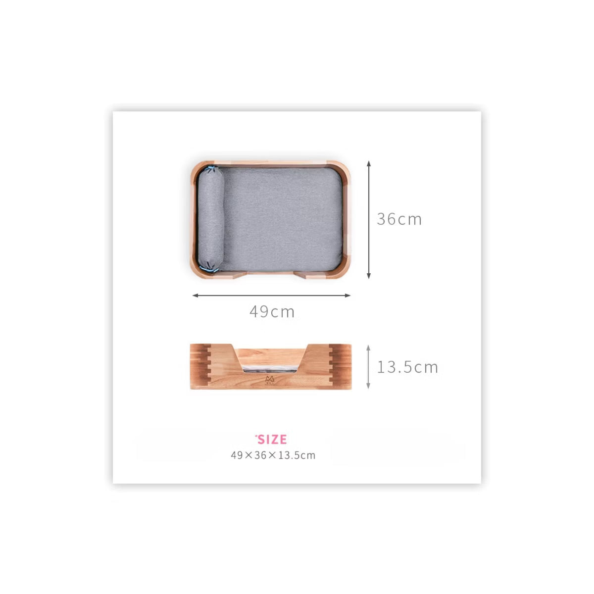 Solid Wood & Bamboo Cat Bed – Modern Elevated Cat Bed