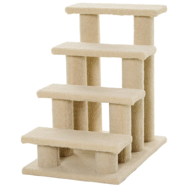 4-Step Multi-Level Carpeted Cat Scratching Post Pet Stairs,