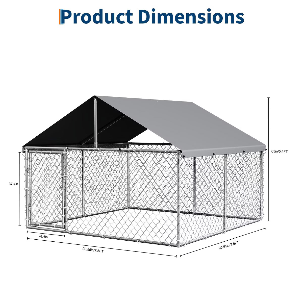 Outdoor Dog Kennel with Waterproof Cover & Lockable Door