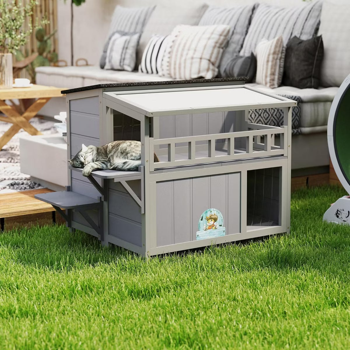 Outdoor Cat House Gray