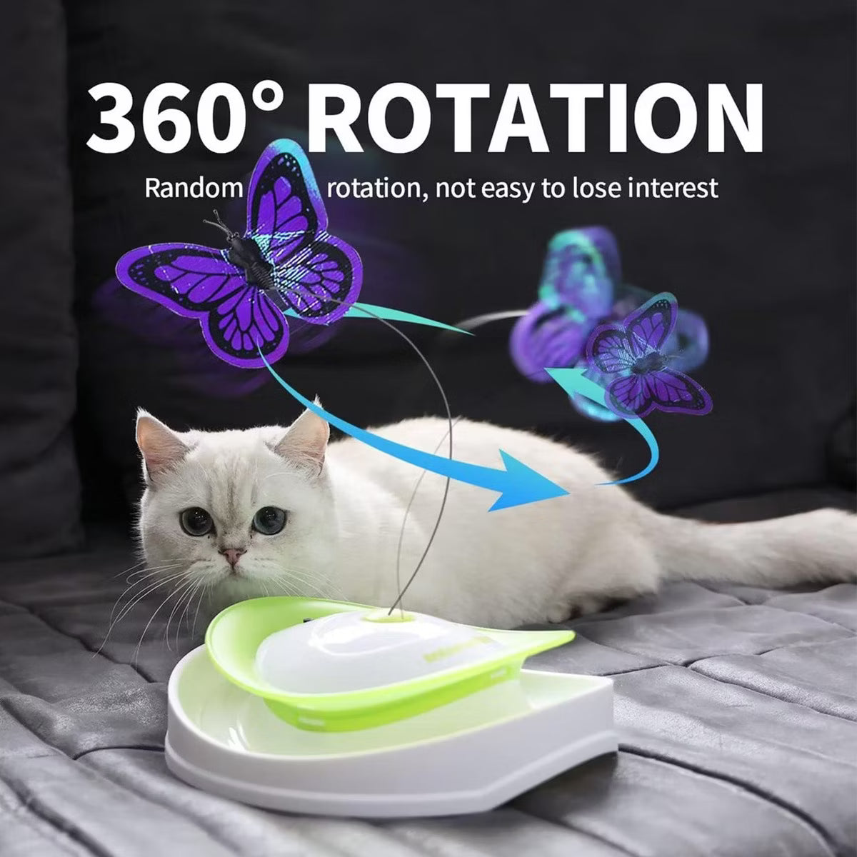 Interactive Cat Toy Roll Around Flutter Bug Cat Toys