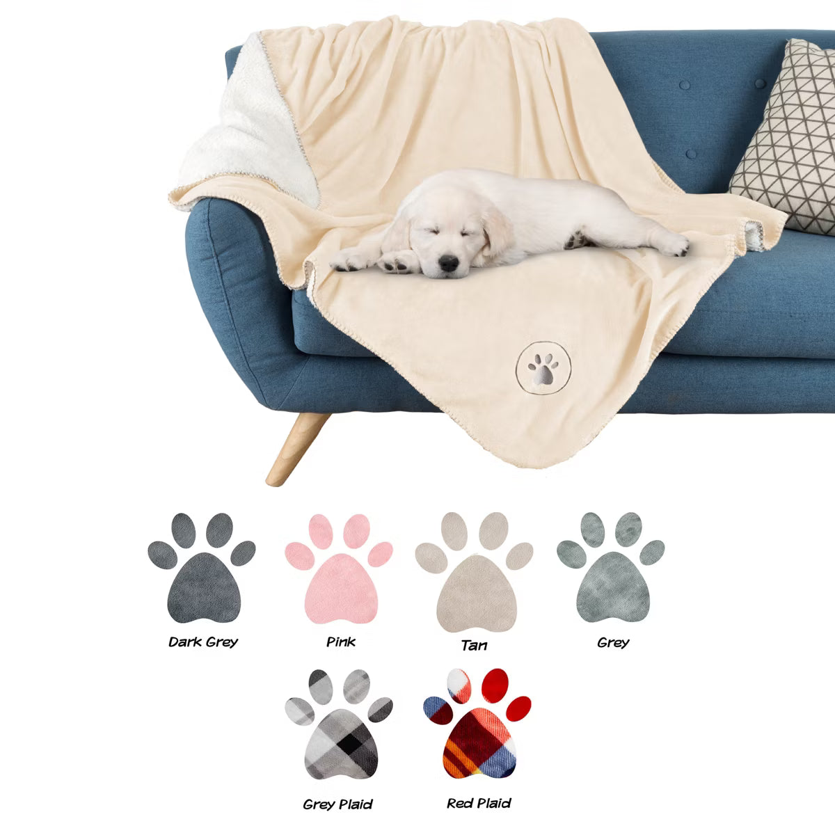 50x60-Inch Reversible Fleece Throw Protects Couches