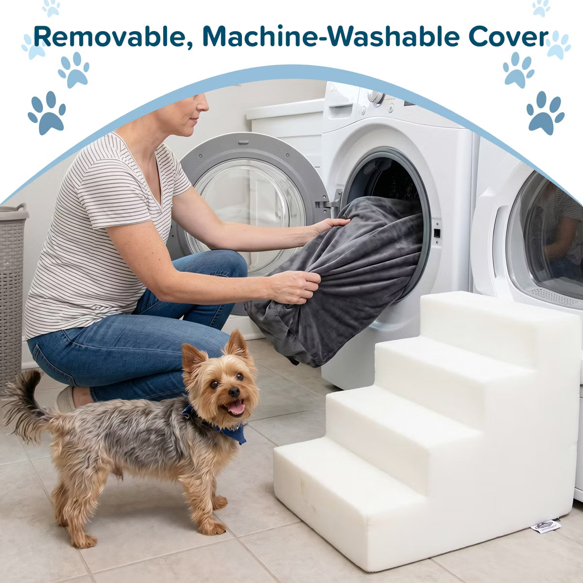4-Step Stairs for Dogs and Cats - High-Density Foam