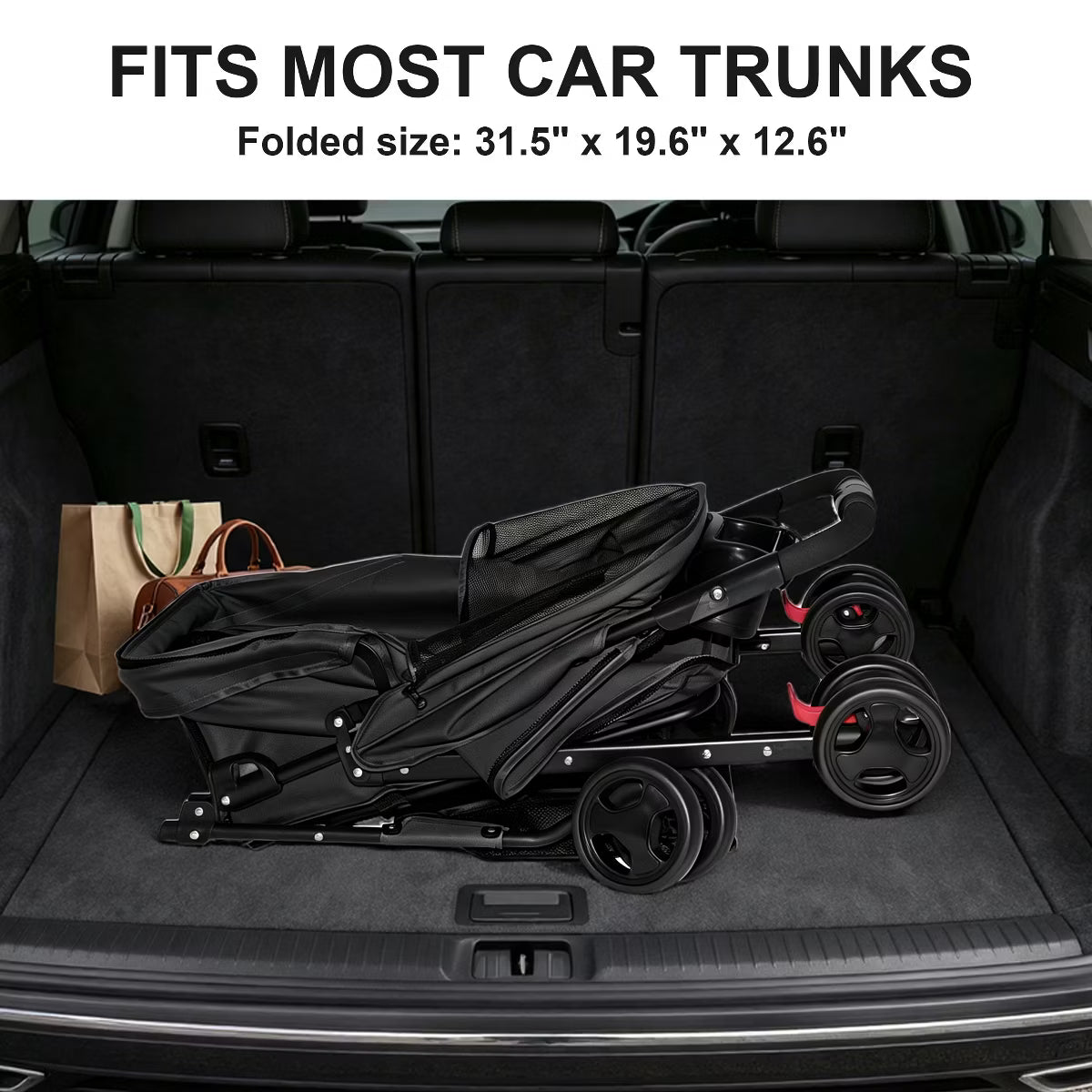 Pet Stroller for Small Dogs and Cats Under 28 lbs,