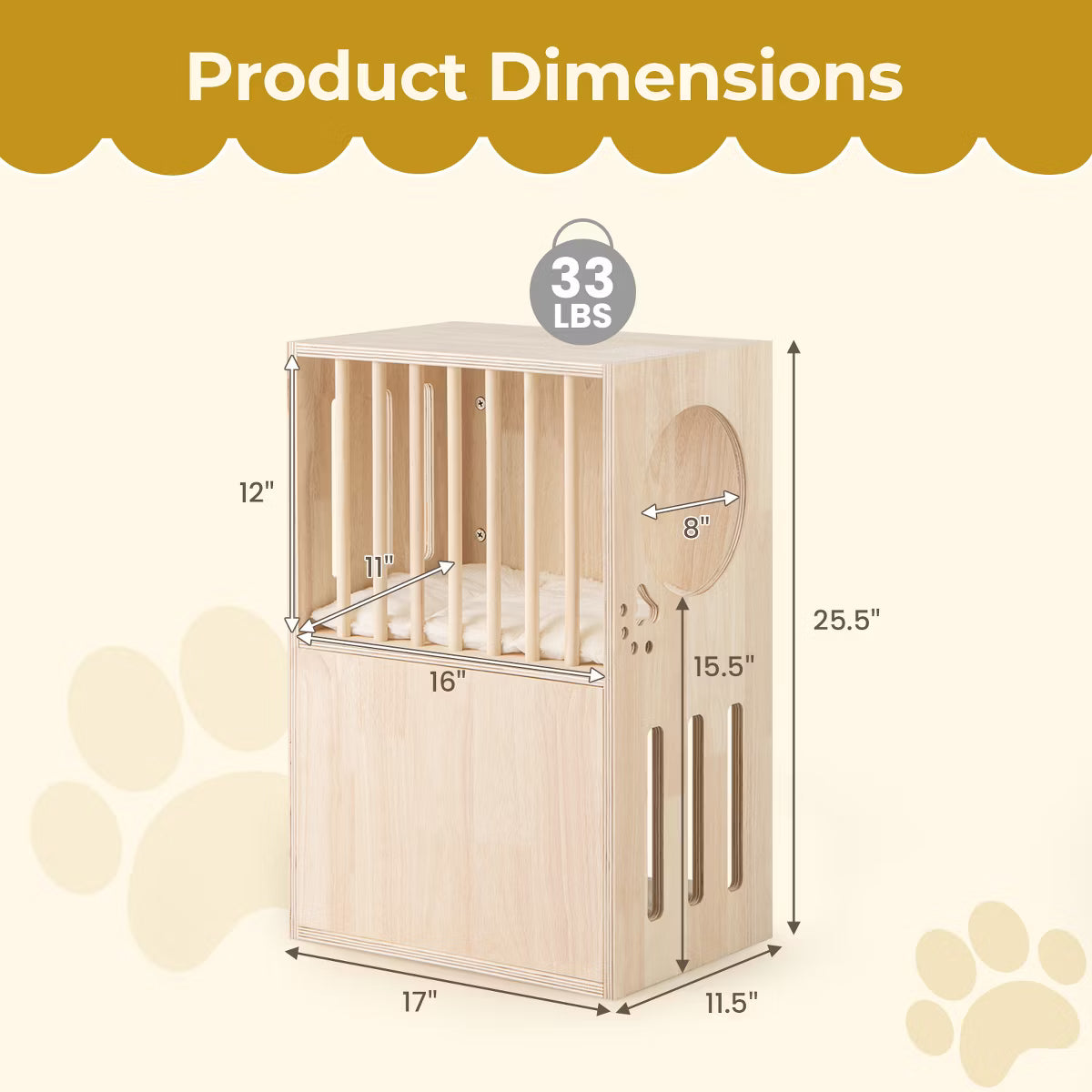 Luxury Wood Cat House Kitten Cage Condo