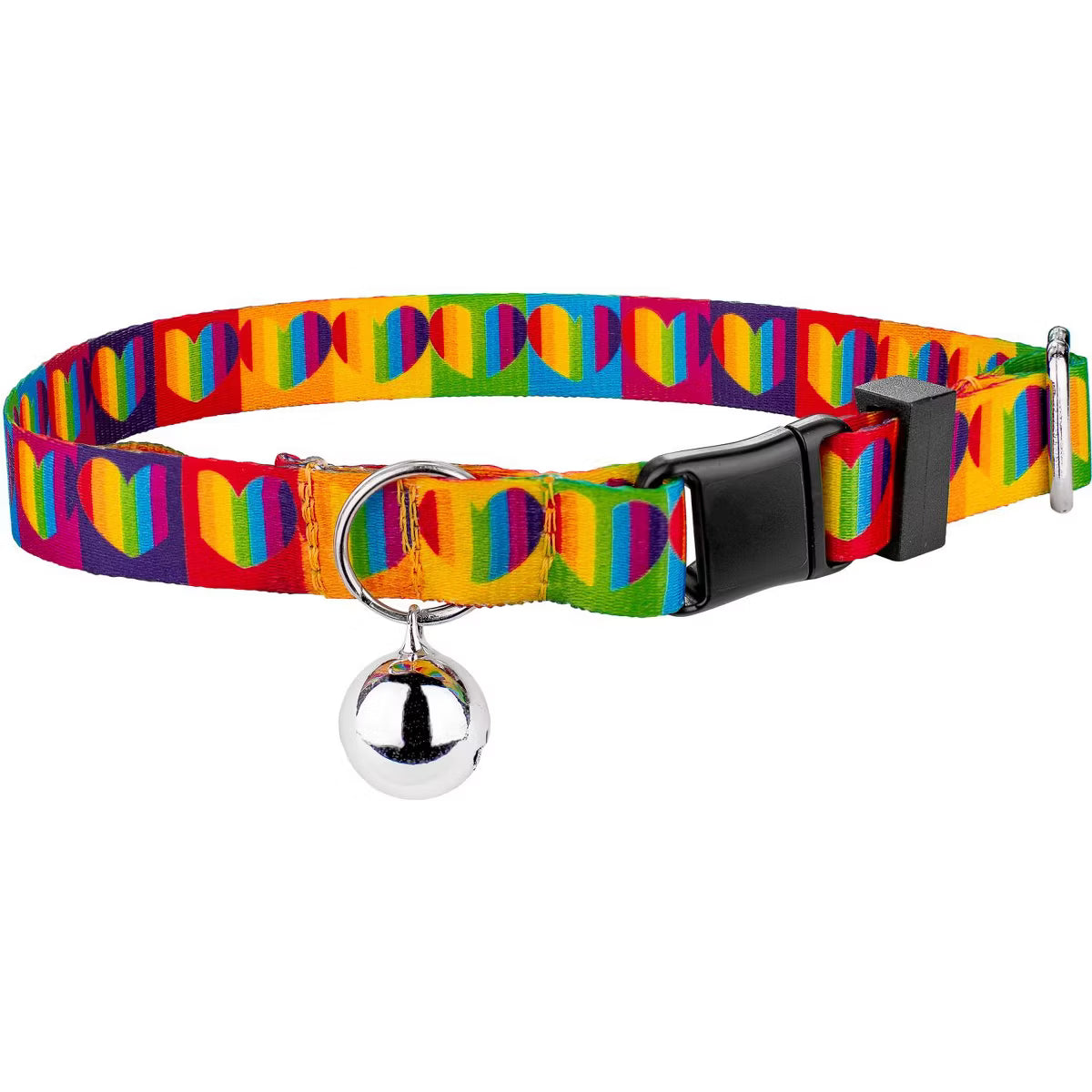 Rainbow Hearts Cat Collar