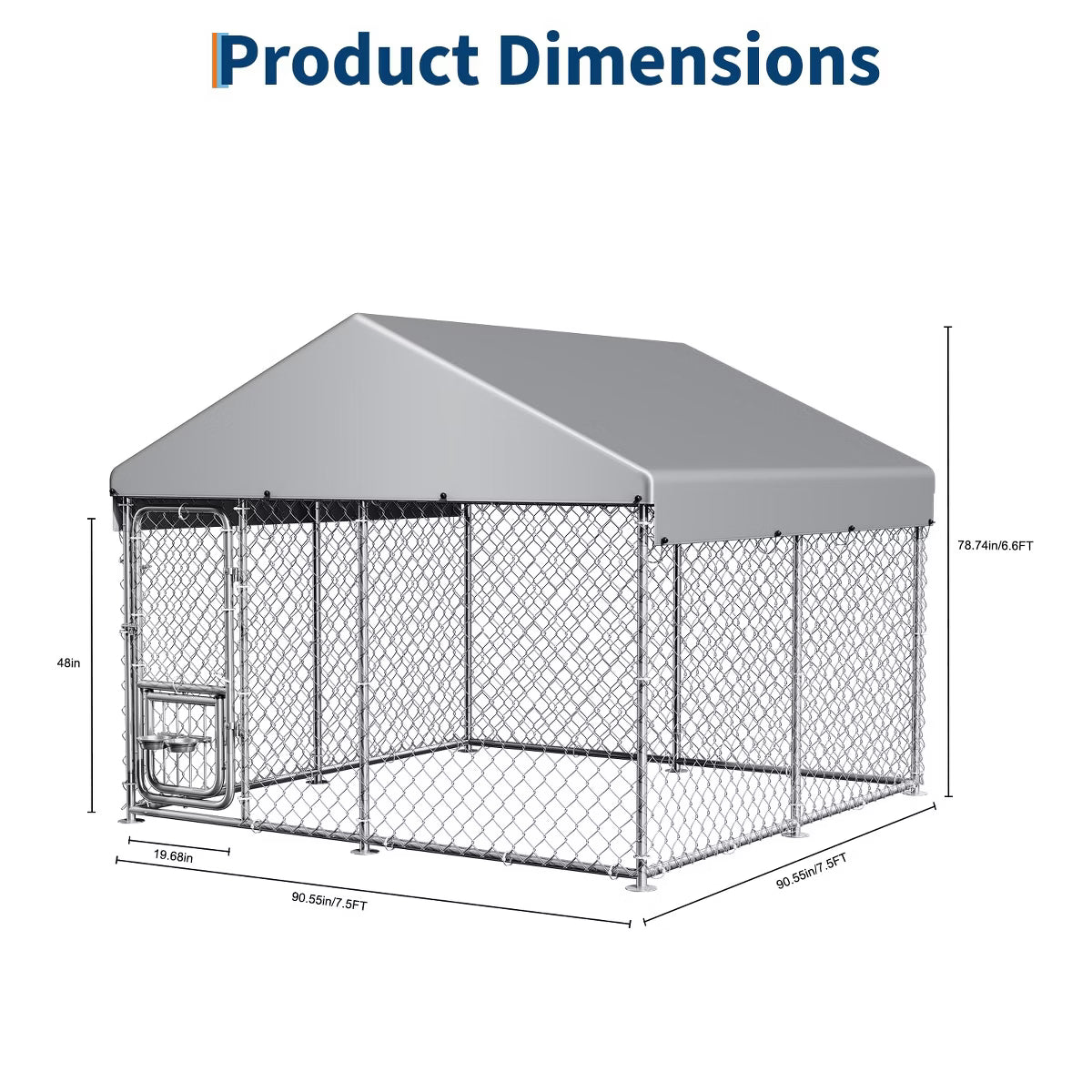 Outdoor Dog Kennel with Waterproof Cover & Lockable Door