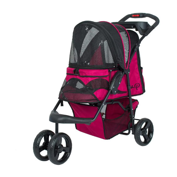 Durable Pet Stroller for Pets up to 50-lbs Razzberry