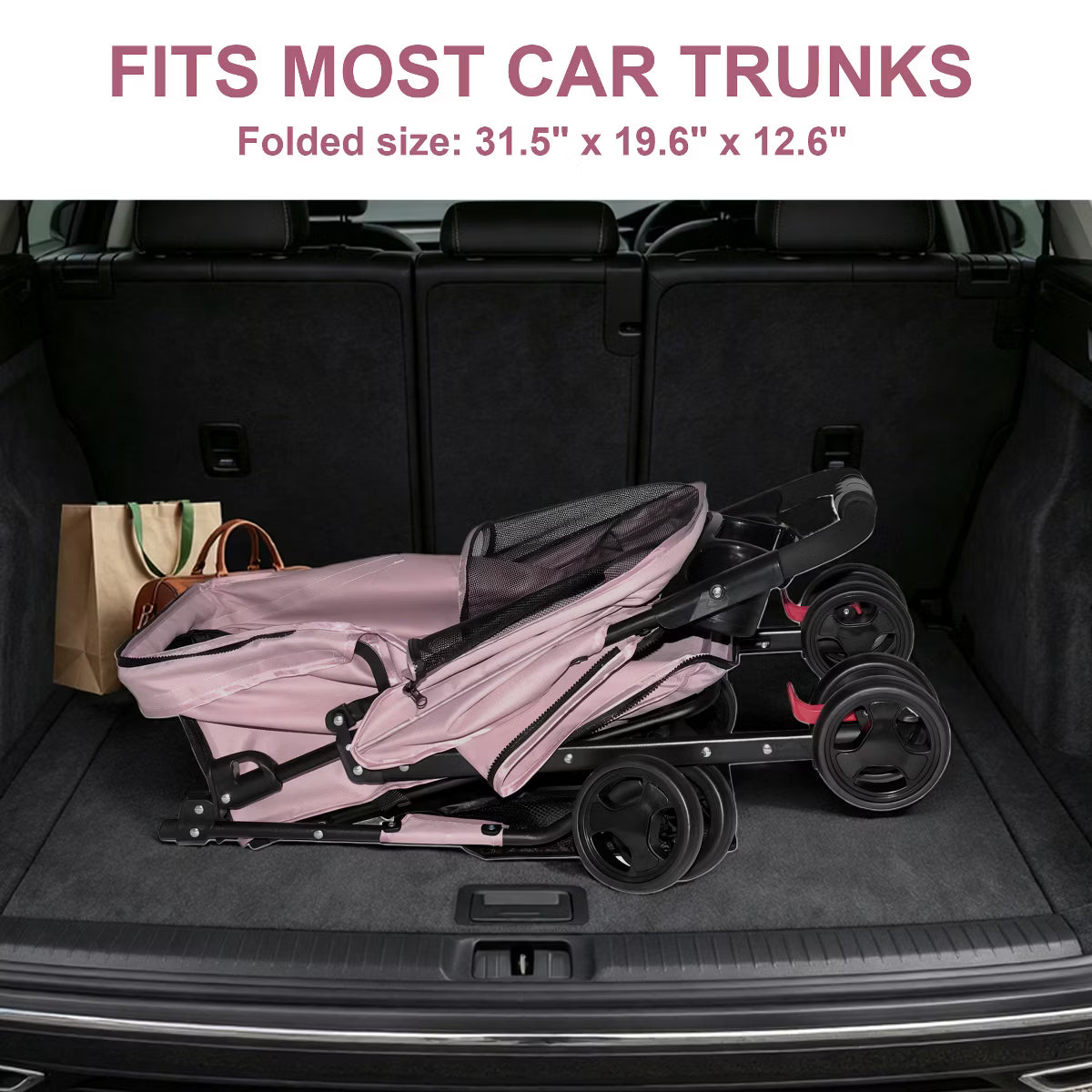 Pet Stroller for Small Dogs and Cats Under 28 lbs,